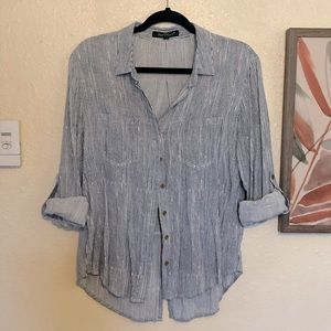 Button down blue and white shirt